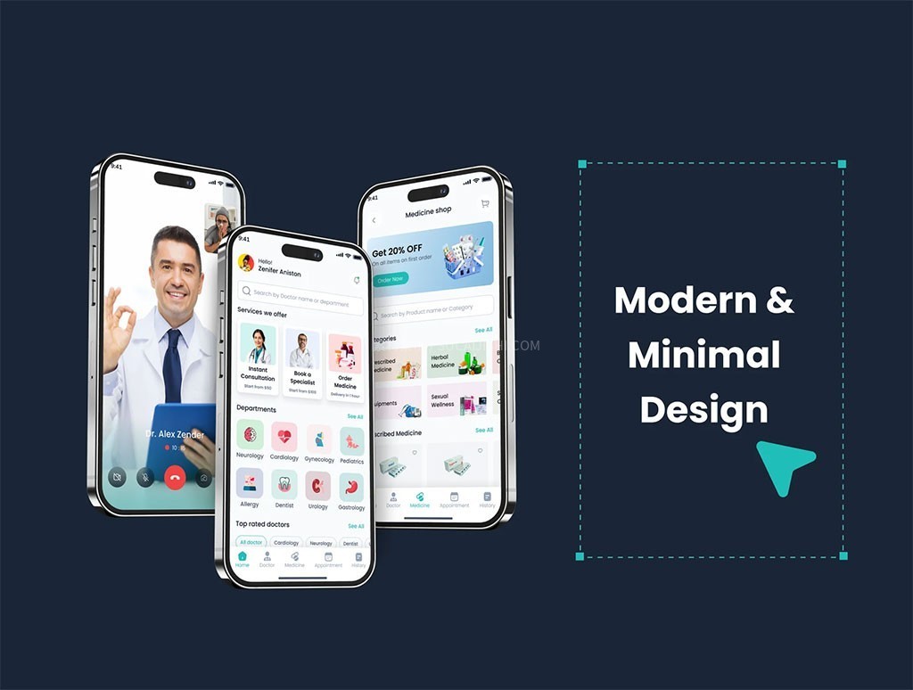 高端在线医疗问诊药房App UI套件